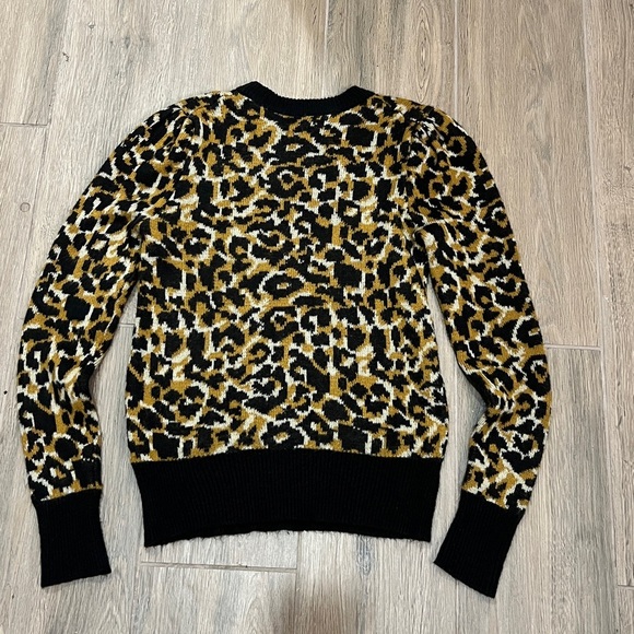 Cheetah Sweater Who What Wear Animal Print Leopard Top Shirt Pullover Fall - Picture 8 of 10